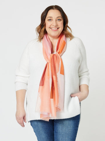 Paint Box Printed Scarf - Melon - RC & Co