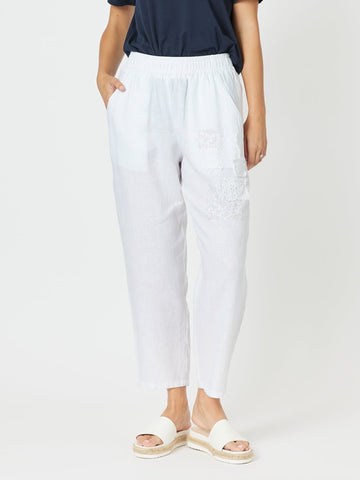 Patch Linen Pant - White - RC & Co