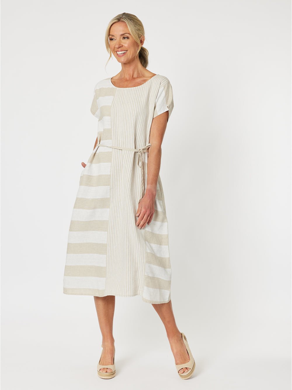 Patio Stripe Dress - Natural - RC & Co