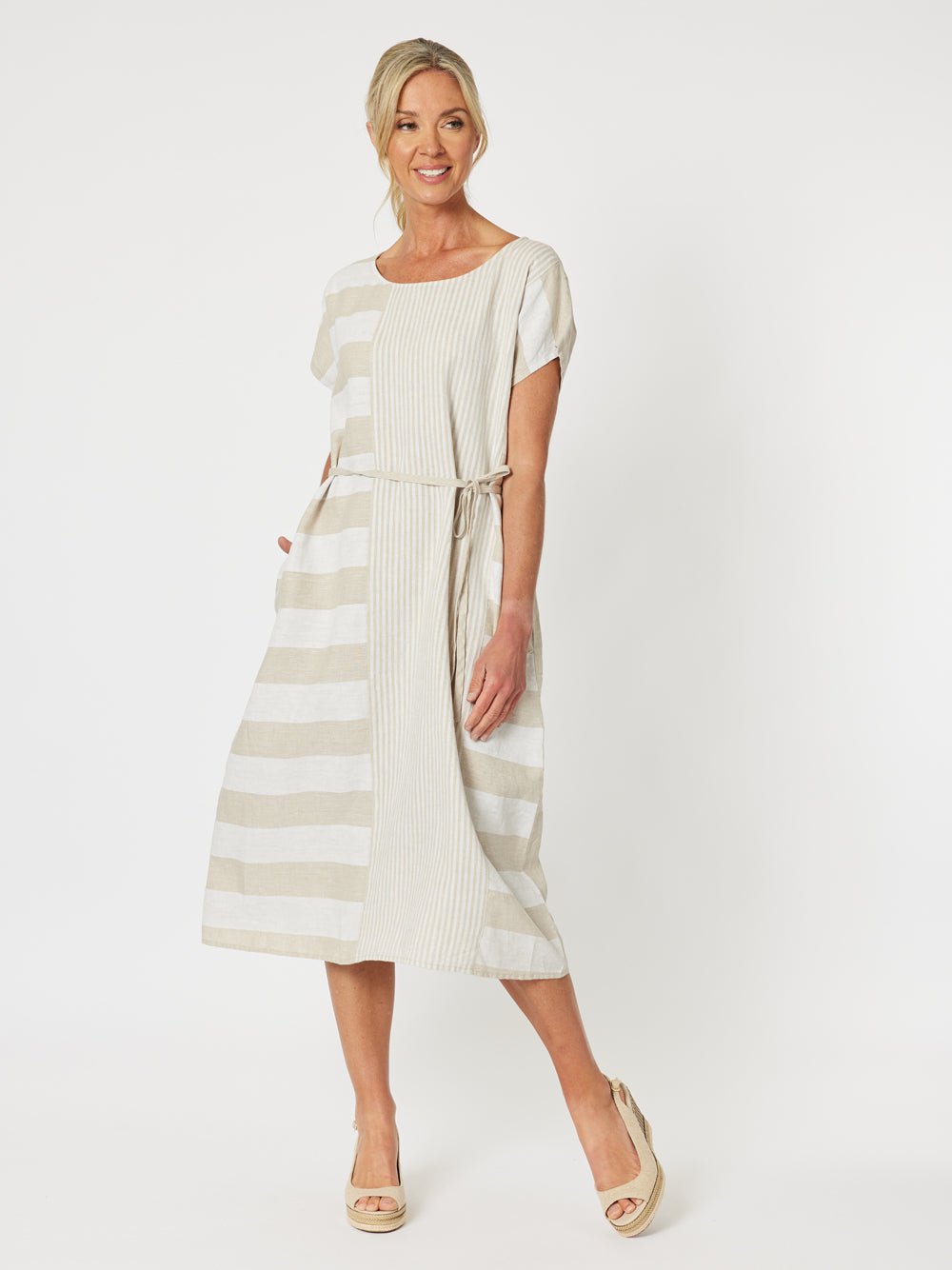 Patio Stripe Dress - Natural - RC & Co