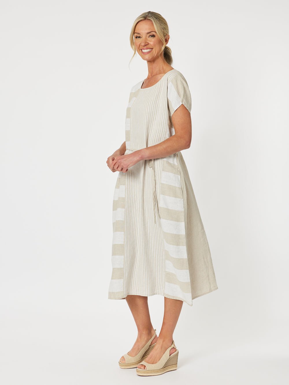 Patio Stripe Dress - Natural - RC & Co