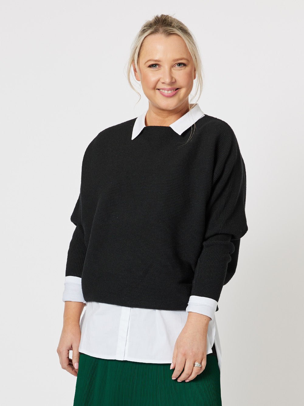 Phoebe Batwing Knit - Black - RC & Co