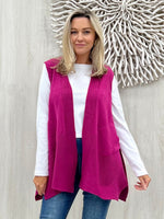 Pia Long Line Vest - Magenta