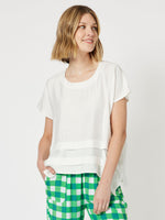 Piatto Pleat Front Top - White