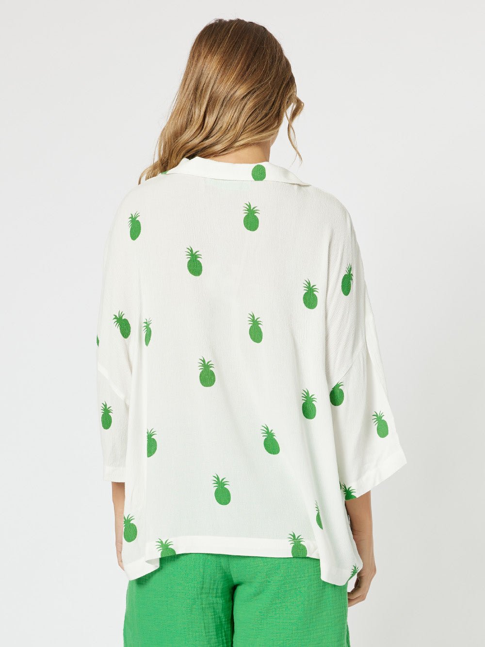 Pineapple Shirt - White/Emerald - RC & Co