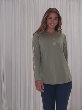 Be Square Long Sleeve Top - Khaki