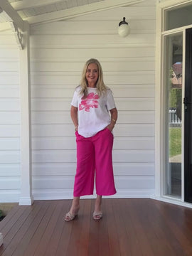 Villa Wide Leg Pant - Hot Pink