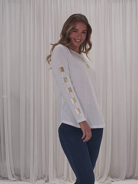 Be Square Long Sleeve Top - White