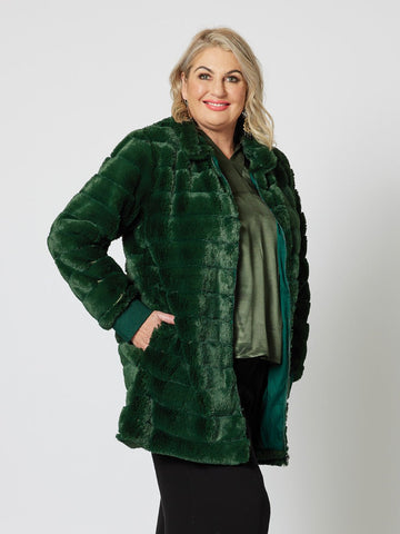 Princess Faux Fur Jacket - Moss - RC & Co