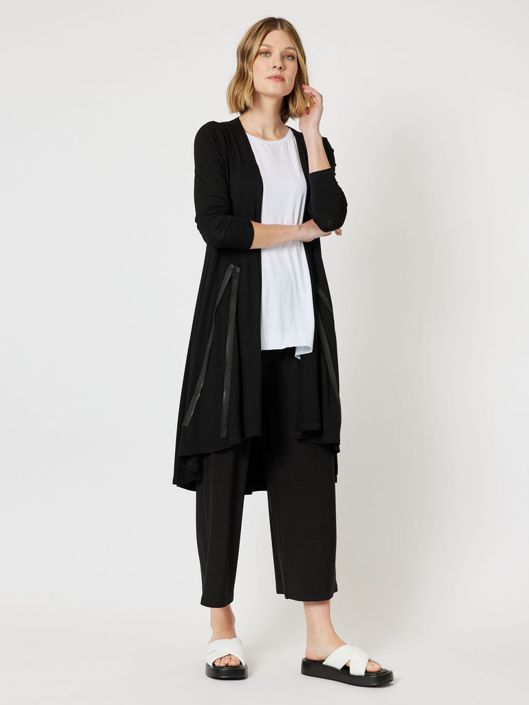 Roving Jersey Longline Cardigan - Black - RC & Co