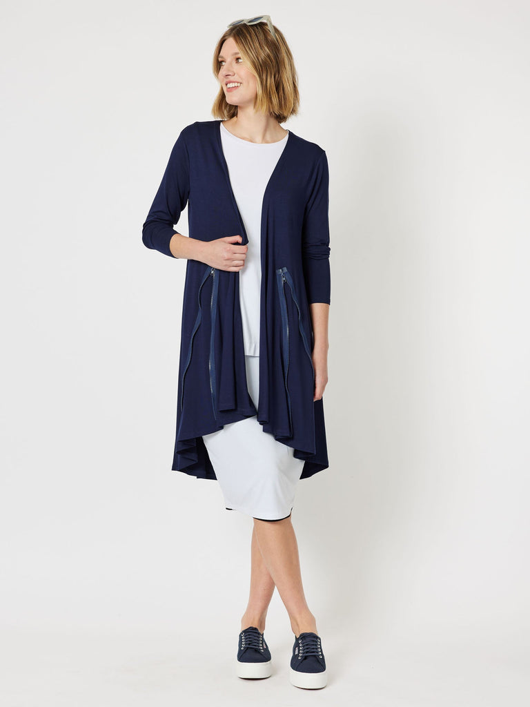 Roving Jersey Longline Cardigan - Navy - RC & Co