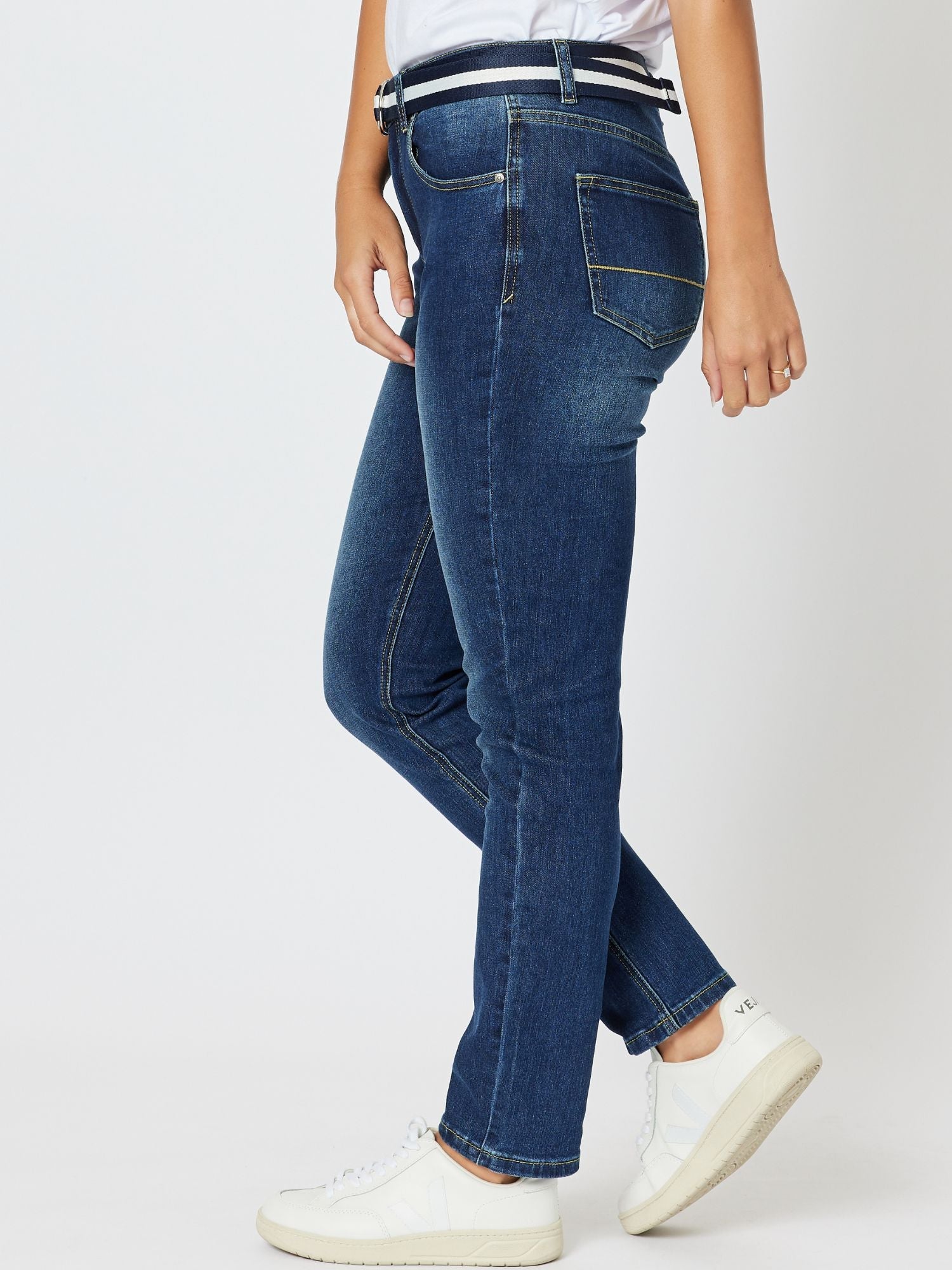 Sammi High Rise Slim Leg Stretch Jean - Dark Denim - RC & Co