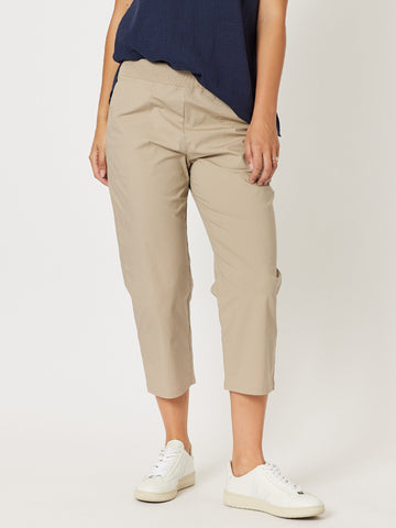 Santorini Cotton Capri Pant - Natural - RC & Co