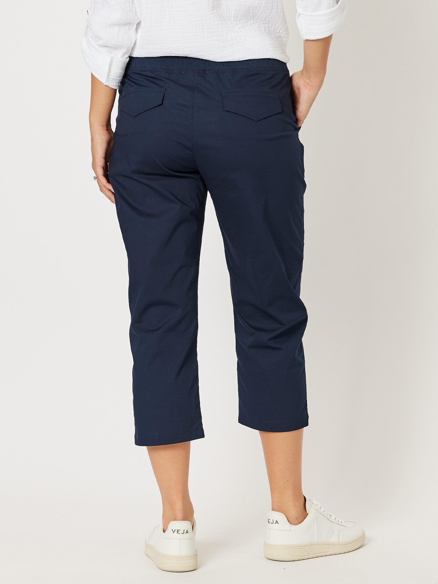 Santorini Cotton Capri Pant - Navy - RC & Co