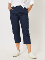 Santorini Cotton Capri Pant - Navy