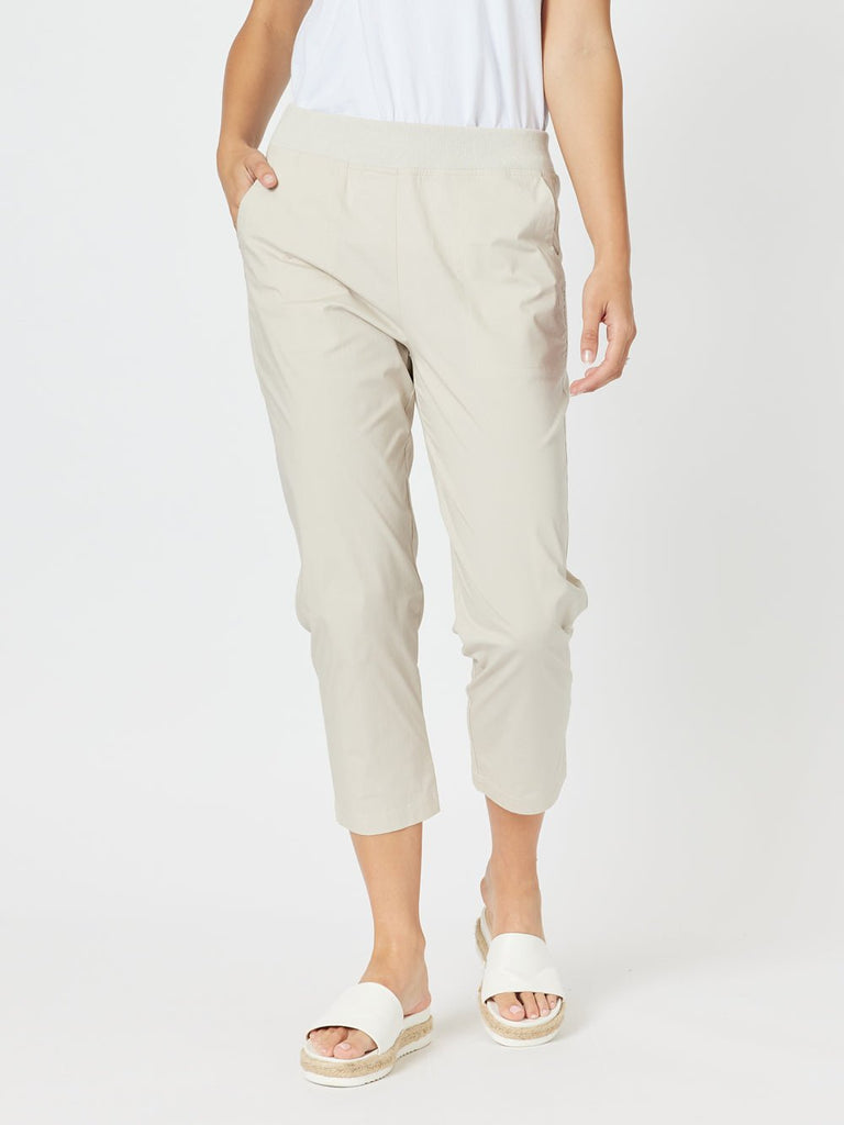 Santorini Cotton Capri Pant - Stone - RC & Co