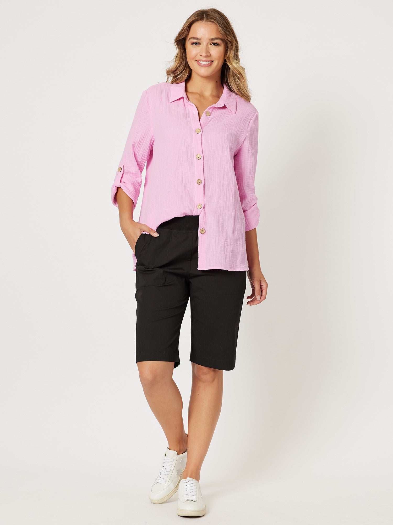 Santorini Cotton Pull On Short - Black - RC & Co