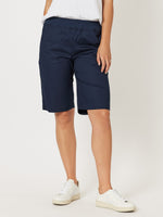 Santorini Cotton Pull On Short - Navy