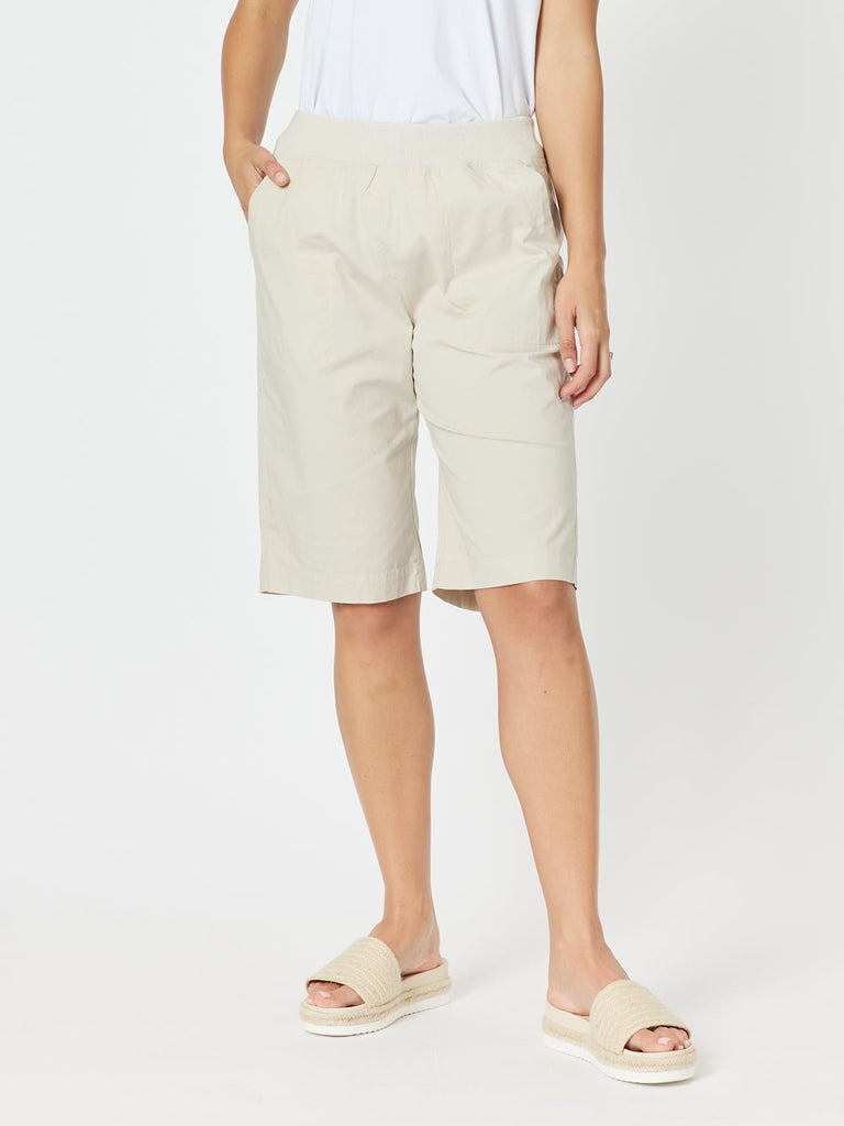 Santorini Cotton Pull On Short - Stone - RC & Co