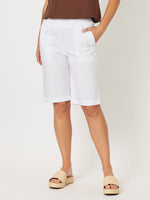 Santorini Cotton Pull On Short - White