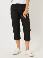 Santorini Cropped Cotton Pant - Black