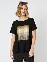 Sequin Patch - Shirt - Black