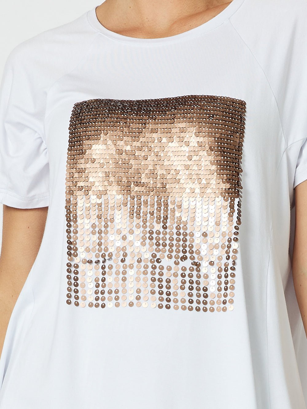 Sequin Patch Tee - White/Bronze - RC & Co