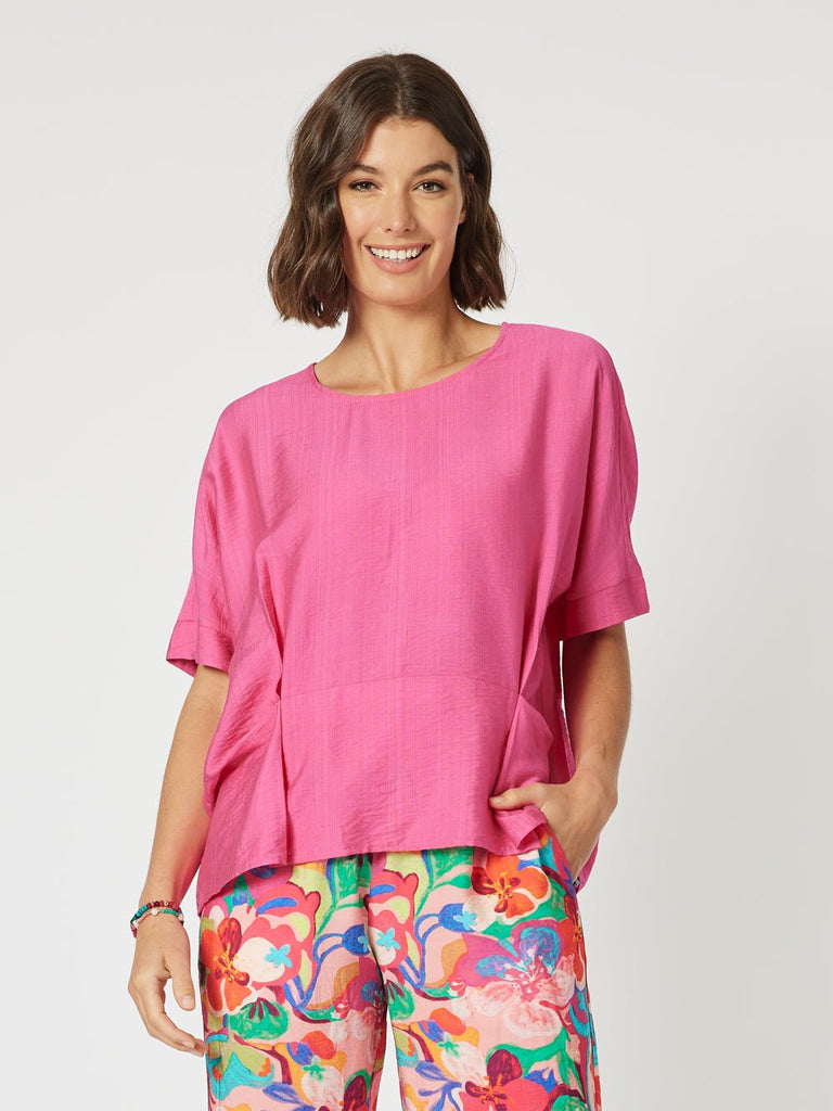 Side Tuck Top - Hot Pink - RC & Co