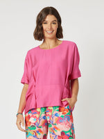 Side Tuck Top - Hot Pink