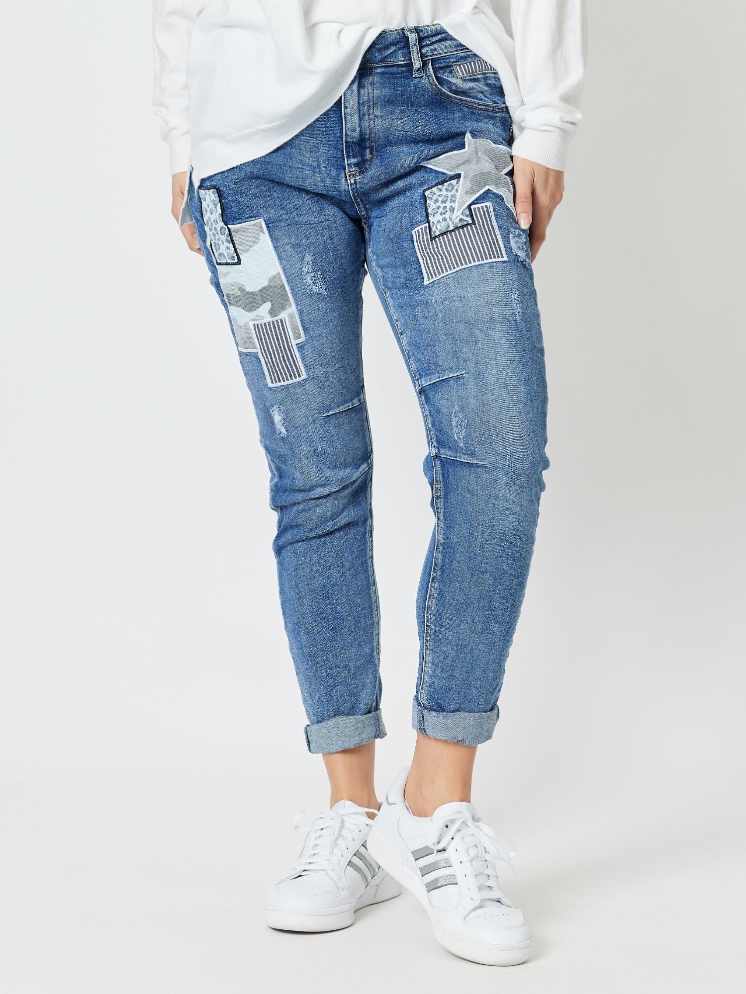 Stella Patch High Rise Slim Leg Jean - Denim - RC & Co