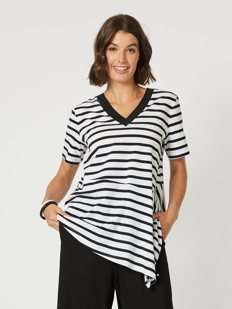 Stripe Spliced Tee - Black/White - RC & Co