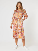 Studio Button Floral Print Dress - Fig