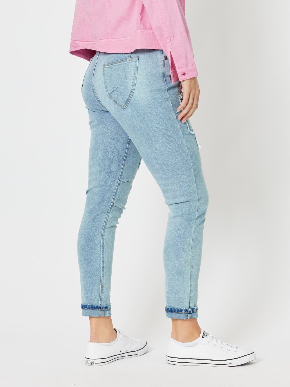 Taylor Patch High Rise Skinny Leg Jeans - Denim - RC & Co