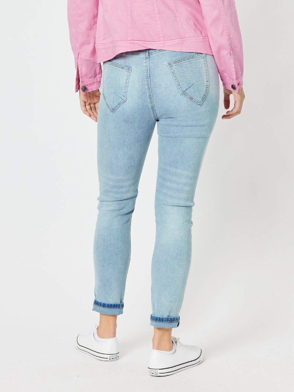 Taylor Patch High Rise Skinny Leg Jeans - Denim - RC & Co