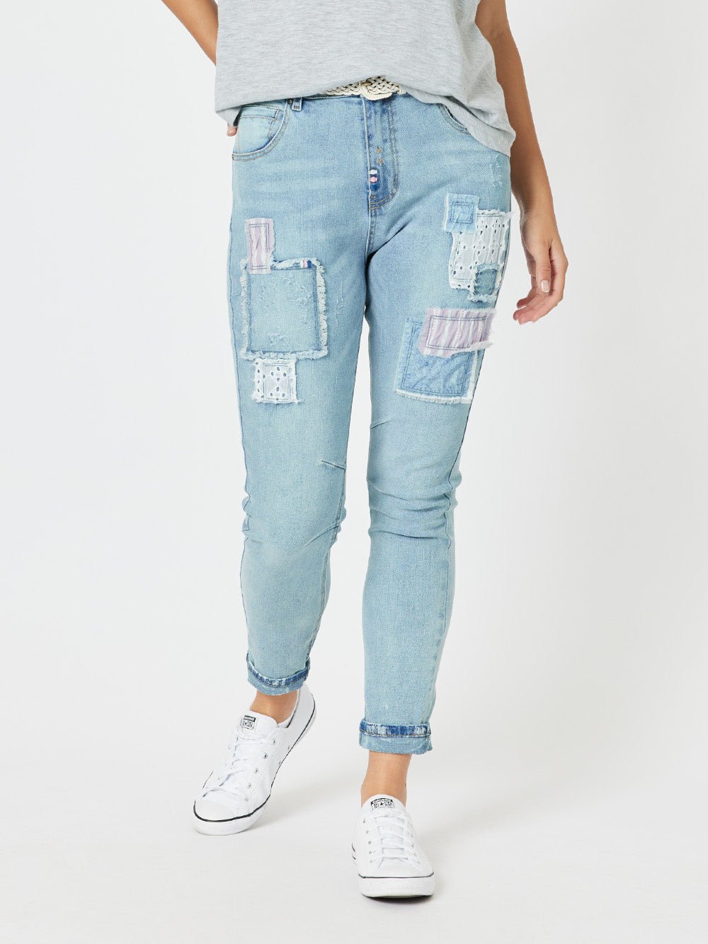 Taylor Patch High Rise Skinny Leg Jeans - Denim - RC & Co