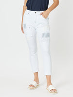 Taylor Patch High Rise Skinny Leg Jeans - White