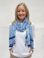 Tile Print Scarf - Blue