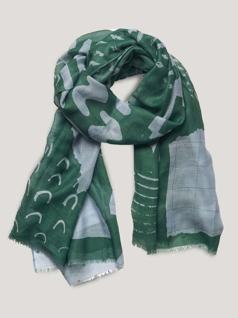 Tribal Printed Scarf - Green - RC & Co