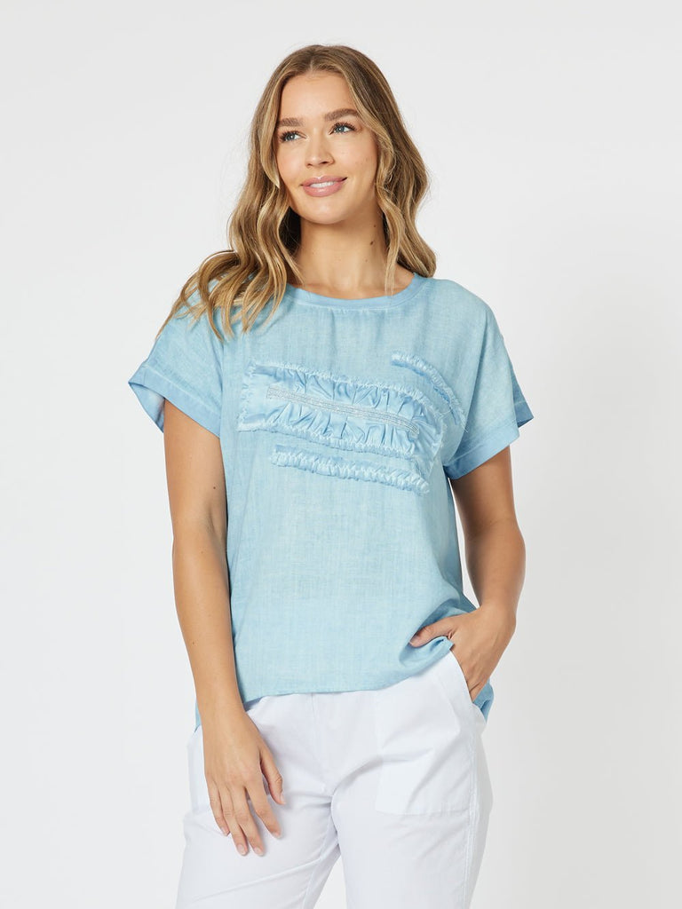 Trimmed Front Tee - Blue - RC & Co