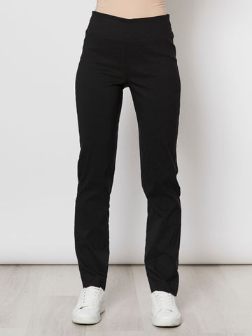 Trouser Leg Ponte Pant - Black - RC & Co