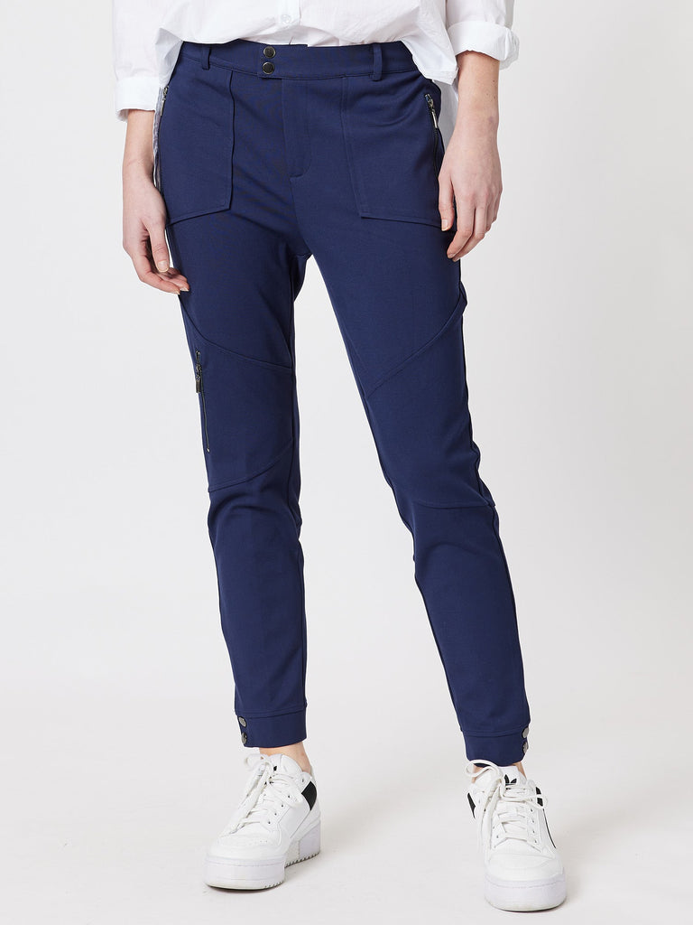 Twiggy Zip Detail Ponte Pant - Navy - RC & Co