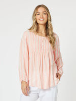 Venice Stripe Print Tunic - Papaya