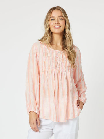 Venice Stripe Tunic - Papaya - RC & Co