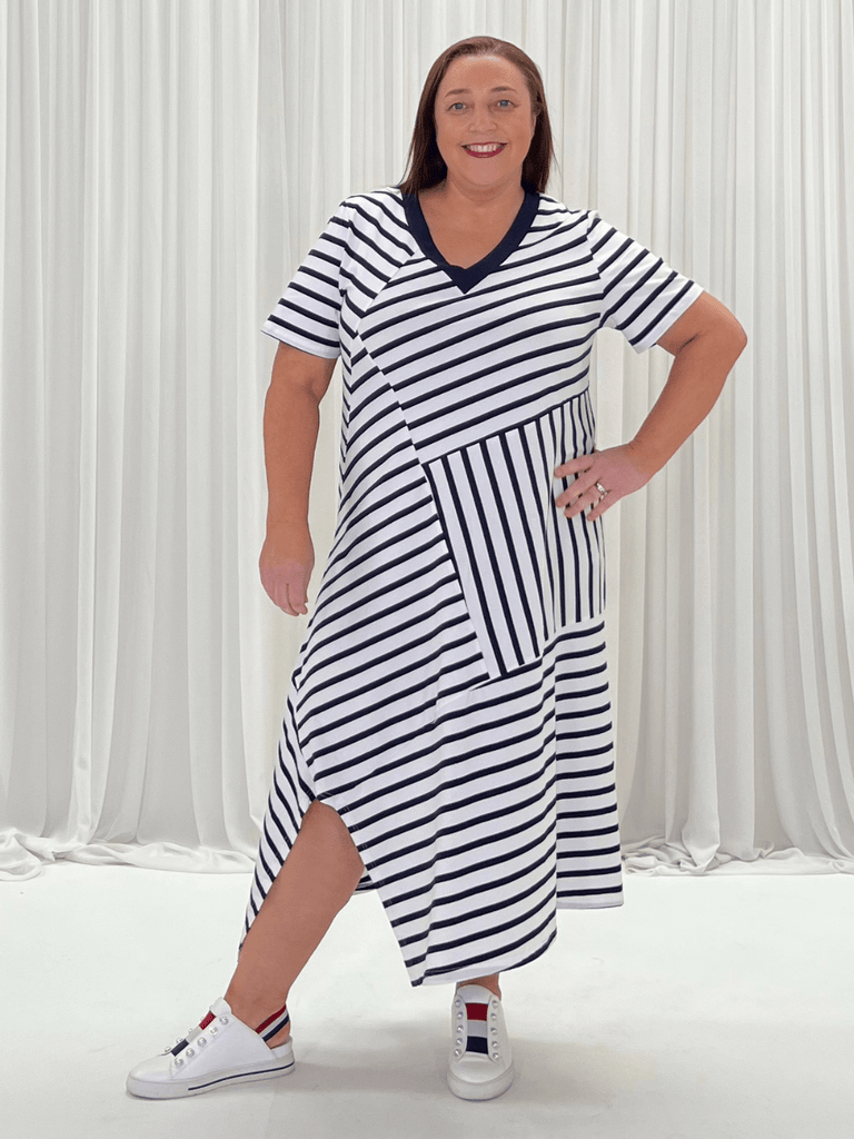 Vice Versa Spliced Dress - Navy/White - RC & Co