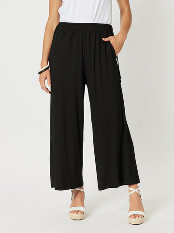 Wide Leg Jersey Pant - Black - RC & Co